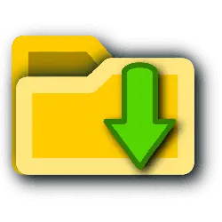 Folder Download Icon - green - Transparent Background PNG