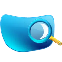 Magnifying Glass Icon - simple - blue - PNG