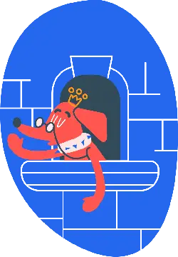 Red Dog with Glasses - cute - Free PNG