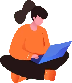 Sitting Girl - orange - Free PNG
