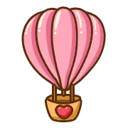 Heart Hot Air Balloon - flying vehicle - Transparent Background PNG