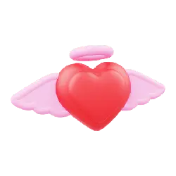 Heart with Wings - romance - pink - No Watermark PNG
