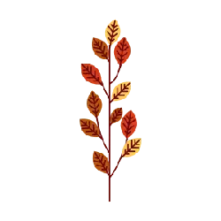 Autumn Leaves Branch - red - Transparent Background PNG