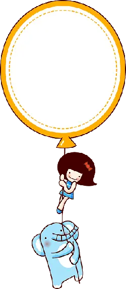 Girl on Elephant Balloon - happy - Lossless PNG