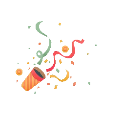 Confetti Cannon - holiday - celebration - Transparent Background PNG