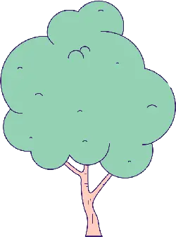 Smiling Tree - simple - Transparent Layer PNG