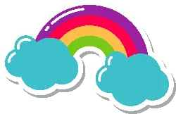Rainbow and Clouds - nature - cartoon - Free PNG