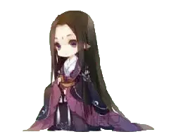 Purple-haired anime character - long hair - PNG Images