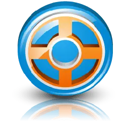 Blue and Orange Circular Icon - technology - High Resolution PNG