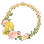 Floral Wreath - yellow - circular - PNG