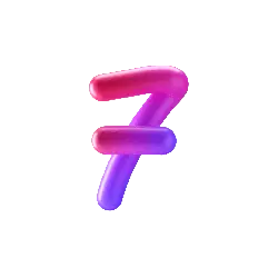 Number 7 - gradient - art - Free PNG