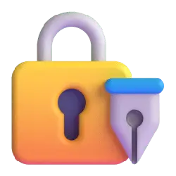 Lock and Pen - protection - High Resolution PNG