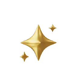 Gold Four-pointed Star - metal - High Resolution PNG