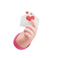 Pink Arm Holding Envelope - hand - No Background PNG