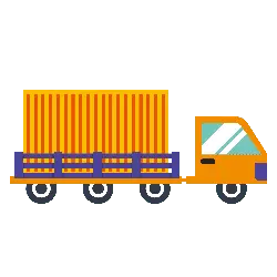 Truck - transportation vehicle - orange - PNG Images