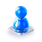 Blue Glass Figure Icon - icon - Lossless PNG