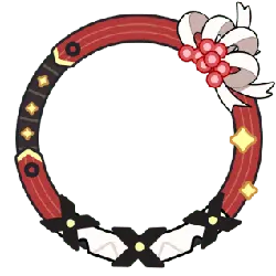 Wreath - red - black - Transparent Background PNG