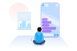 Boy sitting in front of the phone - phone - No Watermark PNG