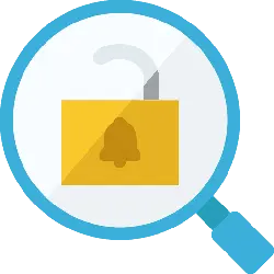 Lock in Magnifying Glass - observe - High Resolution PNG