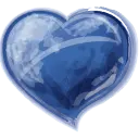 Blue Heart Glass - heart shape - PNG