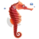 Seahorse - red - cartoon - Free Download PNG