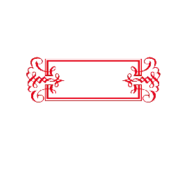 Red Decorative Frame - symmetrical - Free PNG