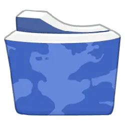 Blue Folder - work - Transparent Background PNG