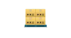 Yellow Boxes - packaging - No Background PNG