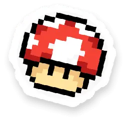 Pixel Mushroom - game element - PNG