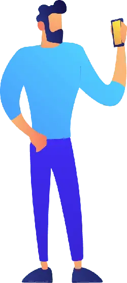 Man with Phone - violet - Lossless PNG