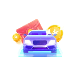 Purple Car and Coins - game - PNG