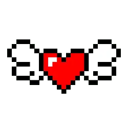 Pixel Heart - wings - Lossless PNG