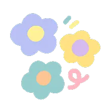 Colorful Flowers - cute - High Resolution PNG