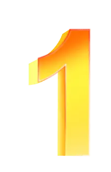 Number 1 - gradient - yellow - High Resolution PNG