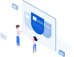 Two Characters Interacting with a Screen - interaction - High Resolution PNG