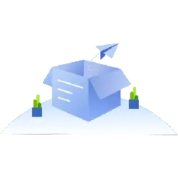 Blue Box and Paper Airplane - future - No Watermark PNG