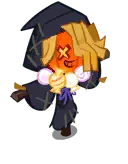 Pumpkin Head Girl - violet - Transparent Layer PNG
