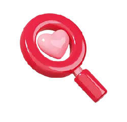 Heart Magnifying Glass - romantic - High Resolution PNG