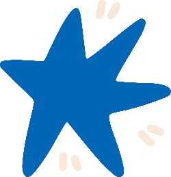 Blue Star - cartoon - No Background PNG