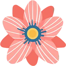 Petals Flower - cartoon - PNG