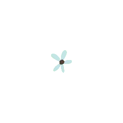 Blue Flower - simple - design - PNG