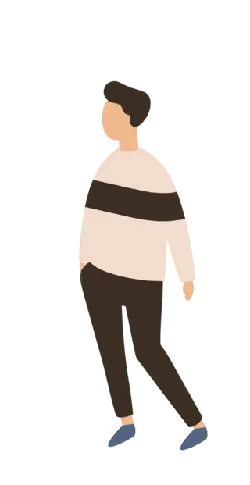 Man in Striped Top - illustration - High Resolution PNG
