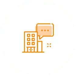 Speech Bubble and Building - icon - Free PNG