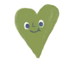 Green Heart Face - heart shape - No Background PNG