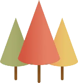 Colorful Christmas Trees - holiday decoration - No Background PNG