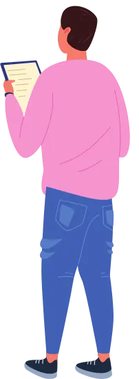 Man in Pink Top and Blue Jeans - illustration - High Resolution PNG