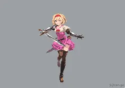 Pink Knight Girl - pixel art - PNG