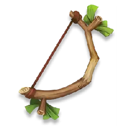 Wooden Bow - green leaves - High Resolution PNG