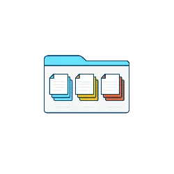 Folder and Document Icon - icon - Transparent Layer PNG
