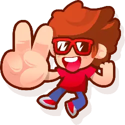 Boy with Glasses - handsign - Free PNG